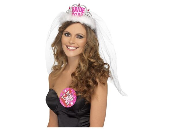 Coronita alba cu voal Bride to be