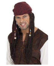 Peruca pirat cu bandana satena (cu codite)