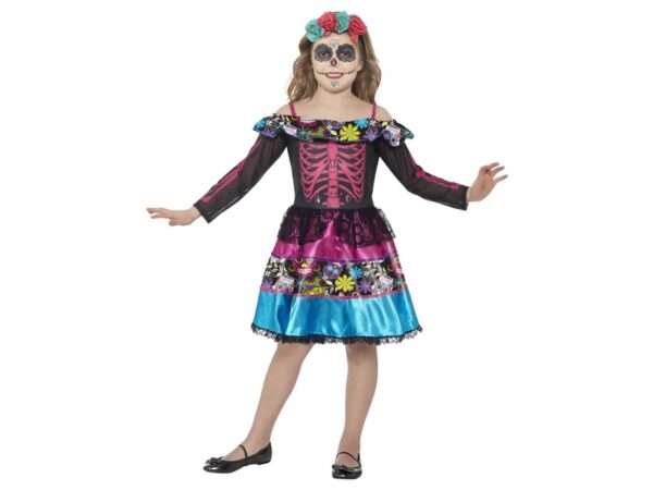 Costum Halloween rochie schelet de ziua mortilor