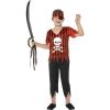 Costum carnaval pirat rosu in dungi (pentru baieti)