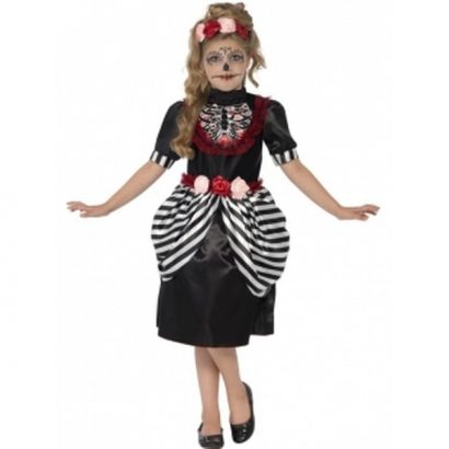 Costum Halloween rochie schelet simpatic