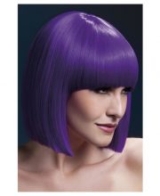 Peruca Lola bob cu breton mov