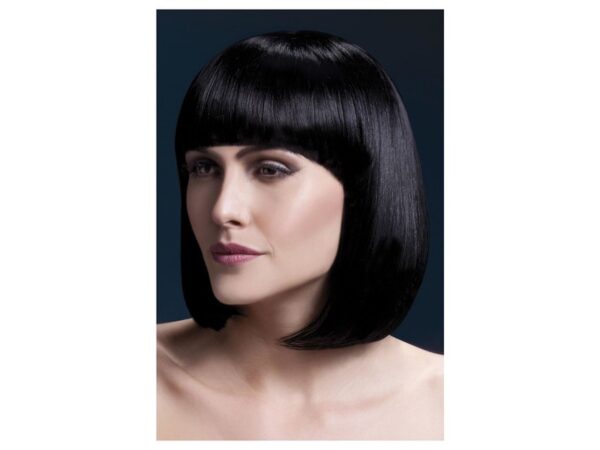 Peruca Elise bob cu breton bruneta