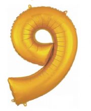 Balon cifra 9 auriu (95 cm)