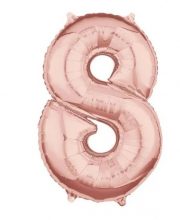 Balon cifra 8 rose gold (95 cm)