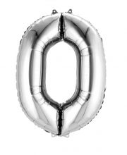 Balon cifra 0 argintiu