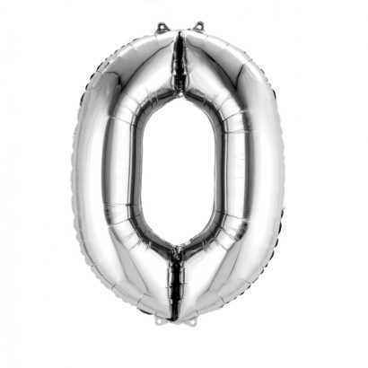Balon cifra 0 argintiu