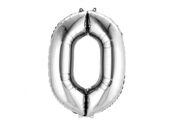 Balon cifra 0 argintiu
