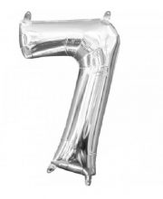 Balon cifra 7 argintiu ( 40 cm )