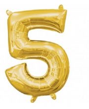 Balon cifra 5 auriu ( 40 cm )