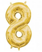 Balon cifra 8 auriu ( 40 cm )