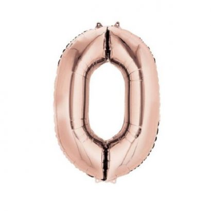 Balon cifra 0 rose gold