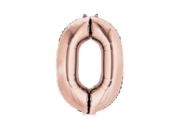 Balon cifra 0 rose gold