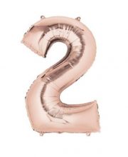 Balon cifra 2 rose gold