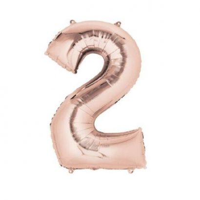 Balon cifra 2 rose gold