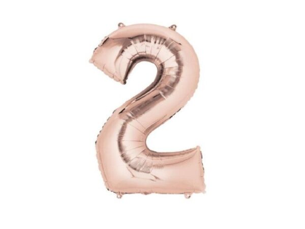 Balon cifra 2 rose gold
