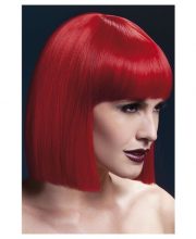 Peruca Lola bob cu breton rosie