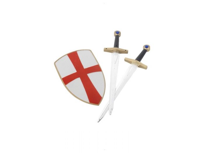 Set alb-rosu pentru cavaler medieval