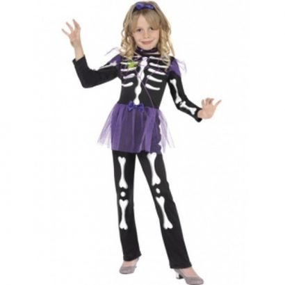 Costum Halloween schelet cu tutu si combinezon