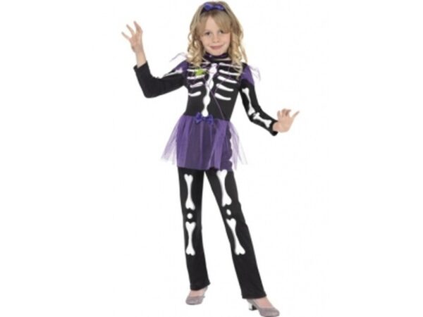 Costum Halloween schelet cu tutu si combinezon