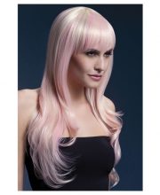 Peruca Sienna lunga cu breton blond rose