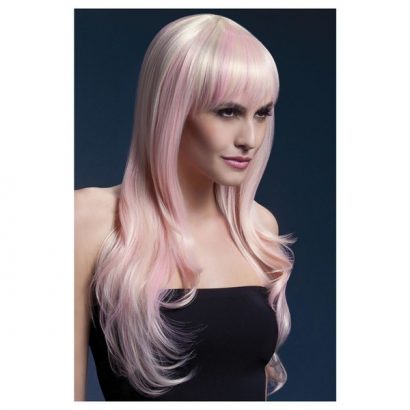 Peruca Sienna lunga cu breton blond rose