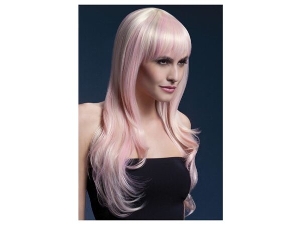 Peruca Sienna lunga cu breton blond rose