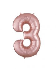 Balon cifra 3 rose gold (95 cm)