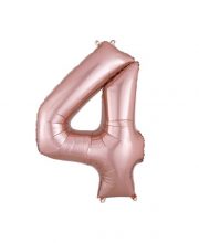 Balon cifra 4 rose gold