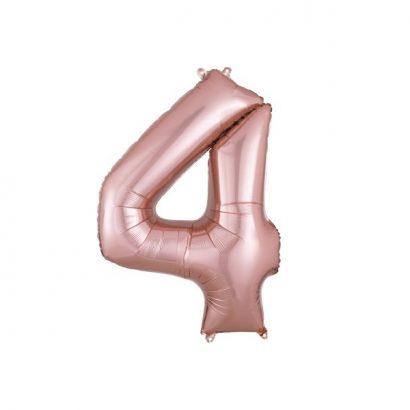 Balon cifra 4 rose gold