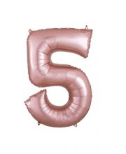 Balon cifra 5 rose gold (95 cm)