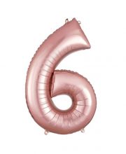 Balon cifra 6 rose gold (95 cm)