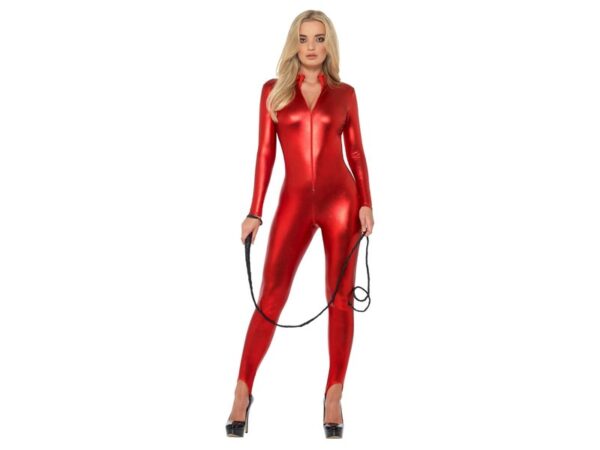 Costum carnaval rosu lucios