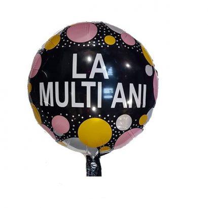 Balon "La multi ani" negru