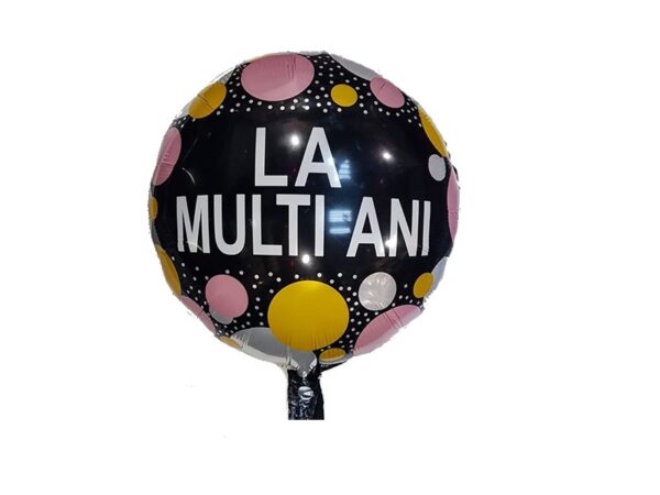 Balon "La multi ani" negru