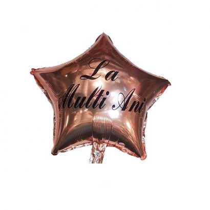 Balon "La multi ani" stea rose gold