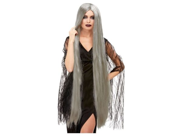 Peruca extra lunga blond-gri