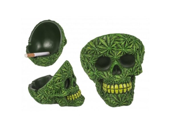 Scrumiera cannabis model craniu