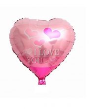 Balon inima roz/ciclam I love you