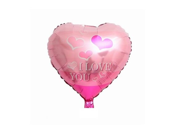 Balon inima roz/ciclam I love you