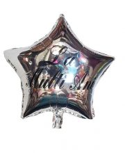 Balon " La multi ani " stea argintie
