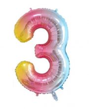 Balon cifra 3 degrade (95 cm)