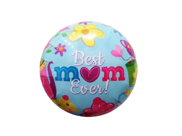 Balon rotund bleu Best mom ever