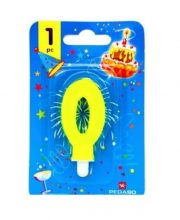 Lumanare cifra 0 verde deschis