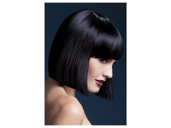Peruca Lola bob cu breton bruneta