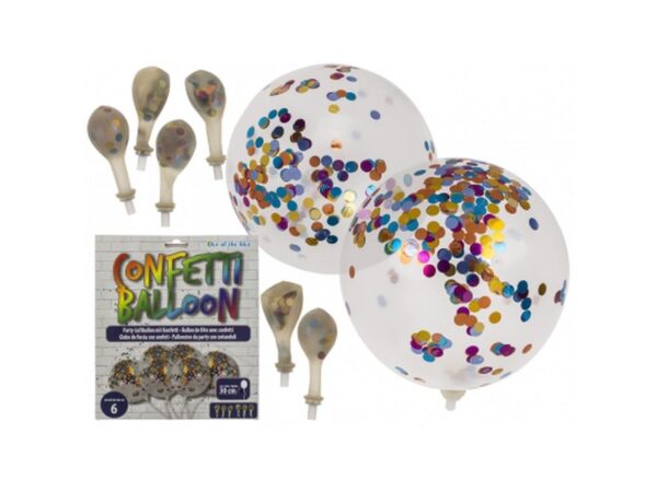 Set 6 baloane latex cu confetti