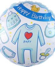 Balon Happy Birthday Bleu cu hainute