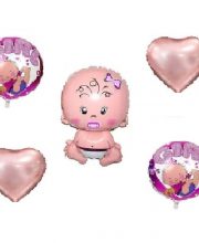 Set 5 baloane folie Baby Girl