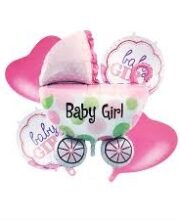 Set 5 baloane folie carucior "Baby Girl"