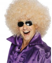Peruca afro disco blond